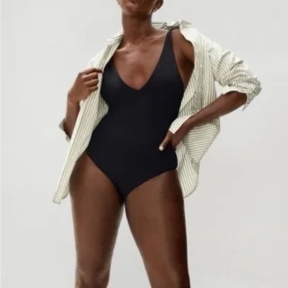 Everlane THE V-NECK ONE-PIECE black Small - Picture 1 of 4